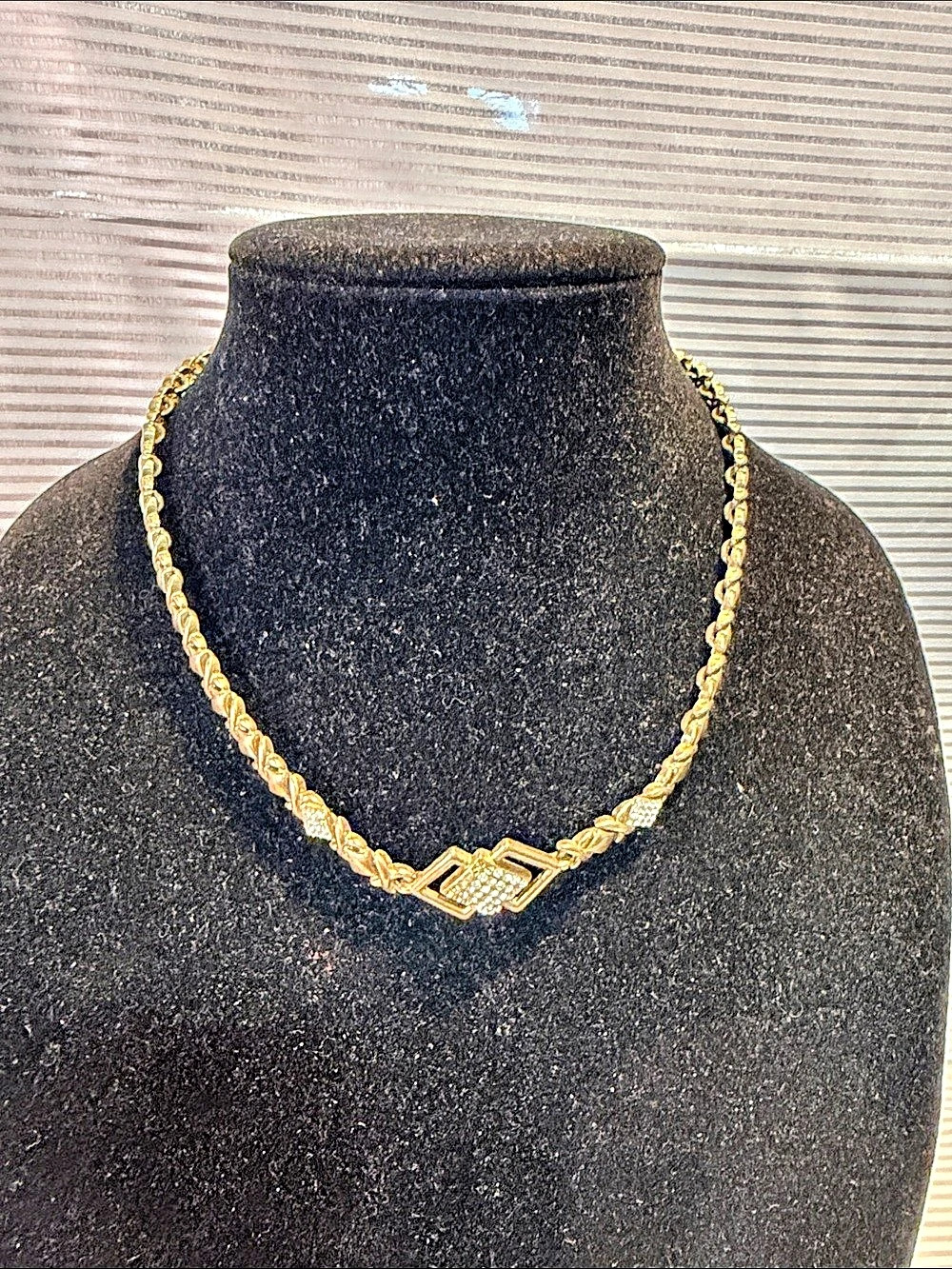 Gold-Tone Geometric Pendant Necklace